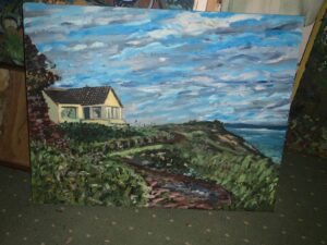 Original Irish artist painting for sale - Ciaran Lynch.. House by the sea